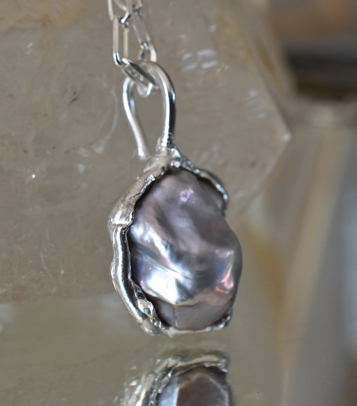 Collar perla Plata