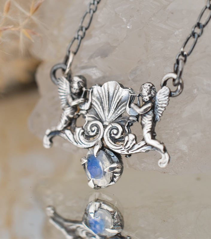 Gargantilla Angelitos Celestiales Piedra Luna