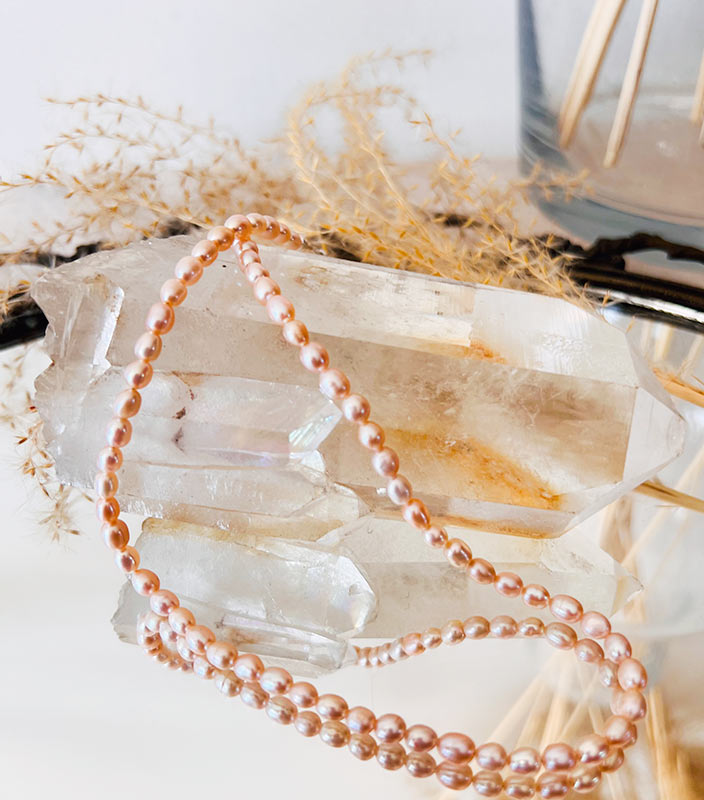 Collar Perlas Peach