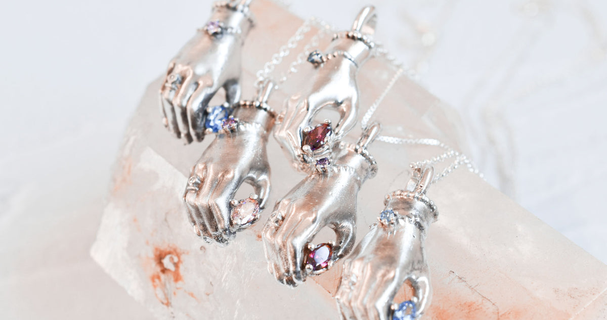 Blue Jeweled Hand