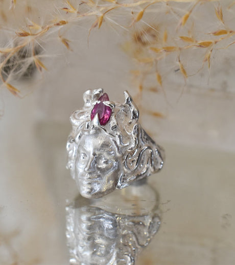 Anillo Medusa Turmalina Talla 12