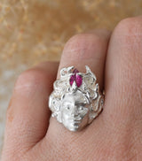 Anillo Medusa Turmalina Talla 12