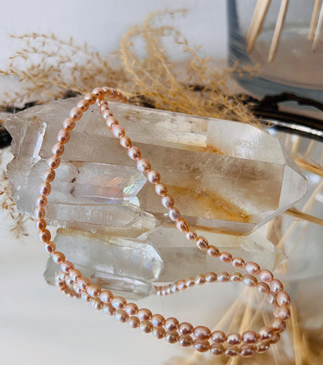 Collar Perlas Peach