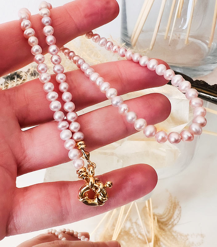 Chocker Perlas Rosa