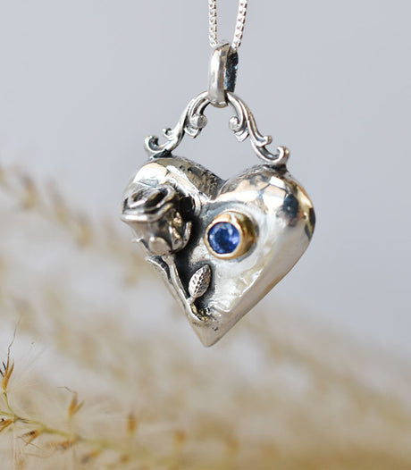 Sapphire Heart Necklace