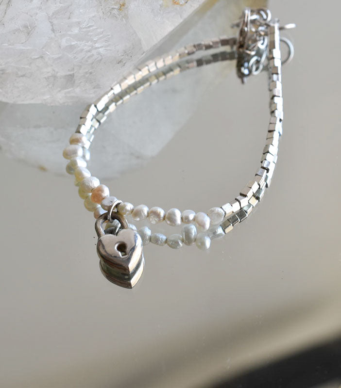 Pulsera Plata y Perlas