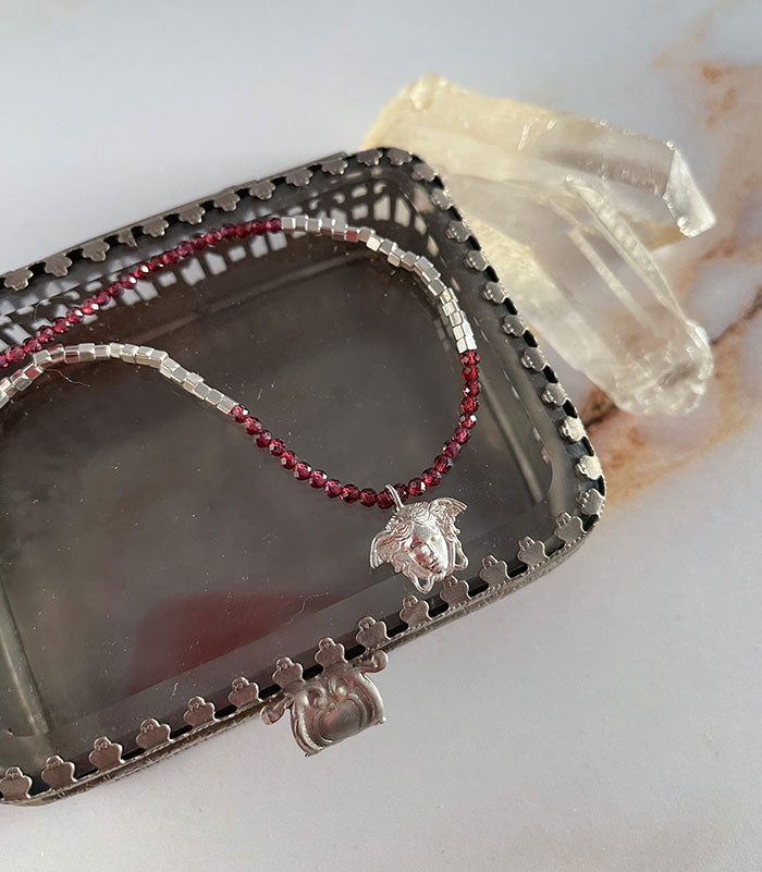 Garnet Medusa Gem Necklace